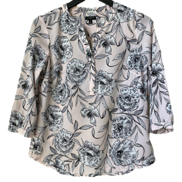 Talbots Floral Three-Quarter Sleeve Blouse - Picture 1 of 8